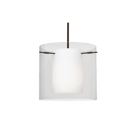 Besa Lighting Pahu 12 Stem Pendant, Clear/Opal, Bronze Finish, 1x11W LED 1TT-C18407-LED-BR
